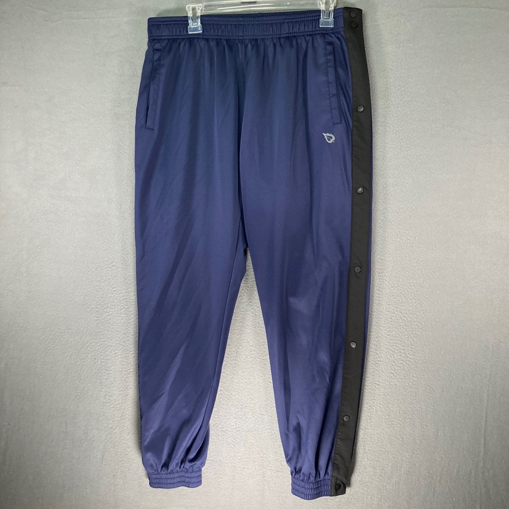 BALEAF Mens Track Pants XL Snap Button Side Athletic Joggers Navy Blue‎